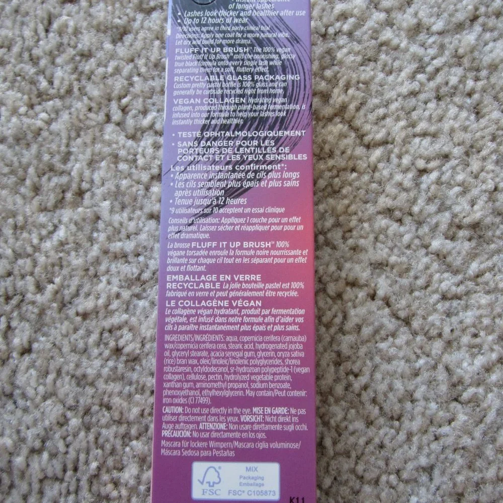Pacifica Vegan Collagen Fluffy Lash Mascara 0.24 oz.